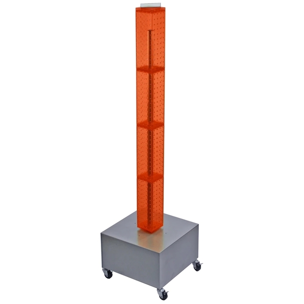Azar Displays Four-Sided Pegboard Floor Revolving Display Panel Size: 4"W x 48"H 700224-ORG